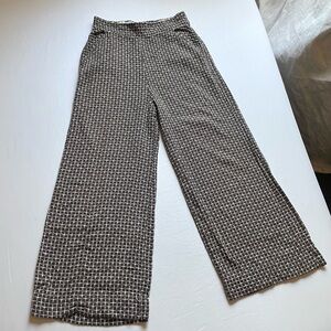 ACE & JIG brown white cream cotton windowpane check wide leg pants